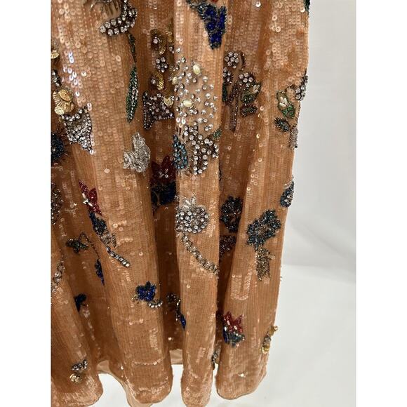 Mac Duggal 93546 Size 14 Beaded Sequin Long Bishop Sleeve Evening Dress NWT FLAW - Picture 8 of 16